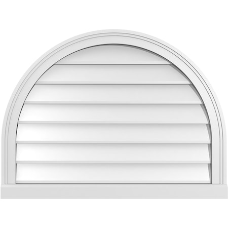 Ekena Millwork Round Top Surface Mount PVC Gable Vent w/ 2"W x 2"P Brickmould Sill Frame, 32"W x 24"H GVPRT32X2403SN